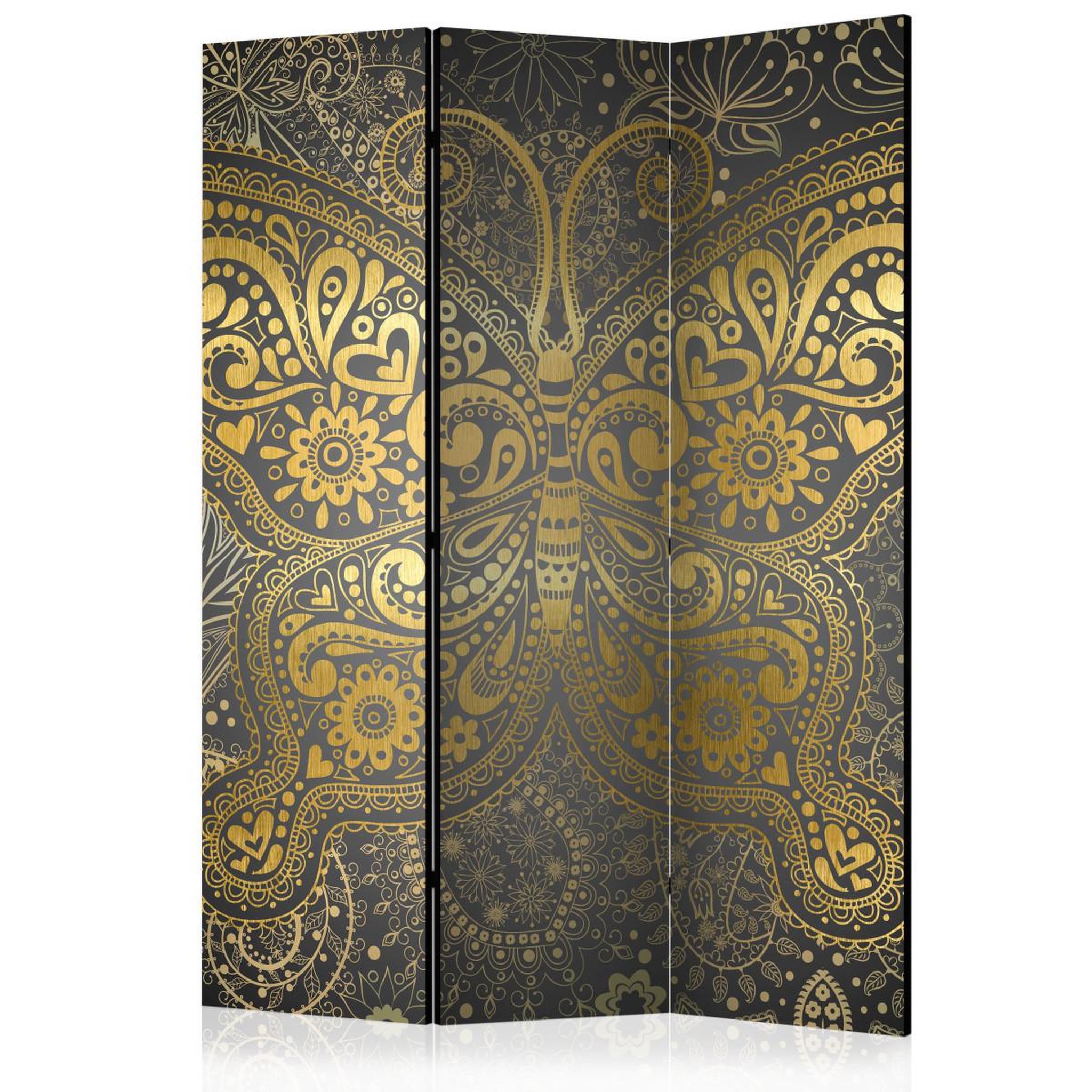 Paris Prix Paravent 3 volets  golden butterfly  135x172cm