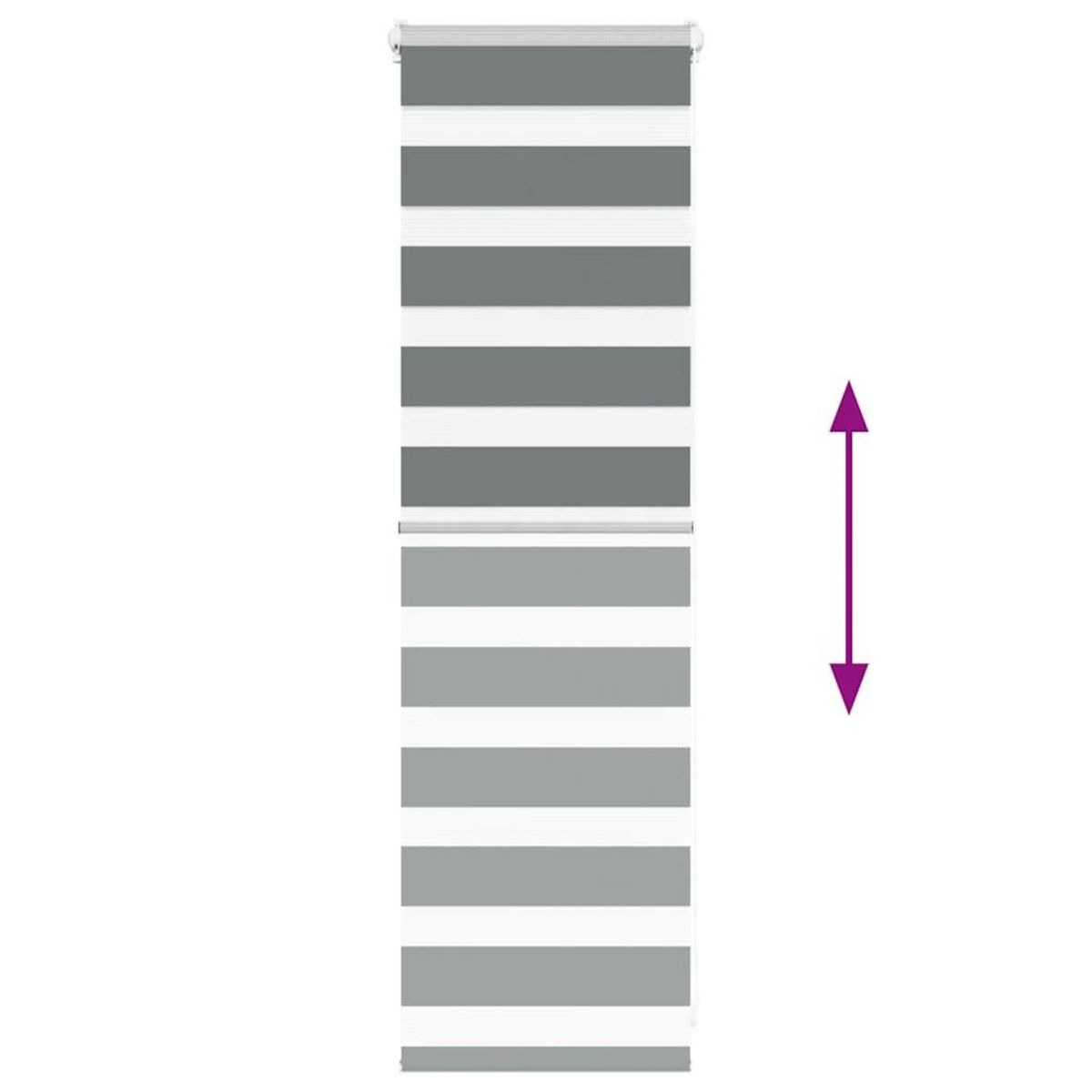 VIDAXL Store zebre gris fonce largeur du tissu 35,9 cm polyester