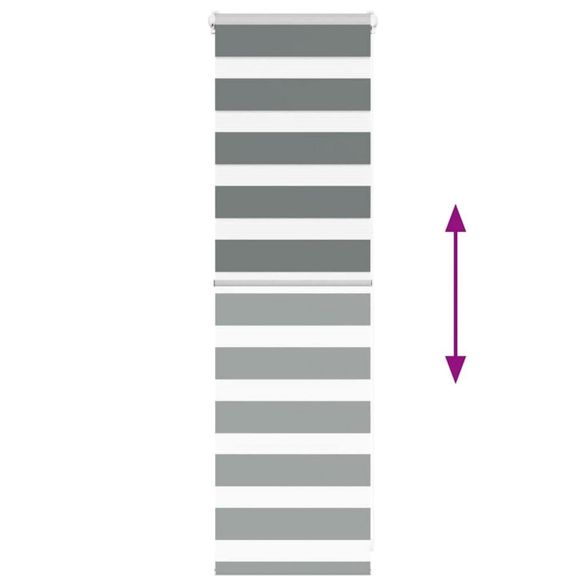 VIDAXL Store zebre gris fonce largeur du tissu 35,9 cm polyester