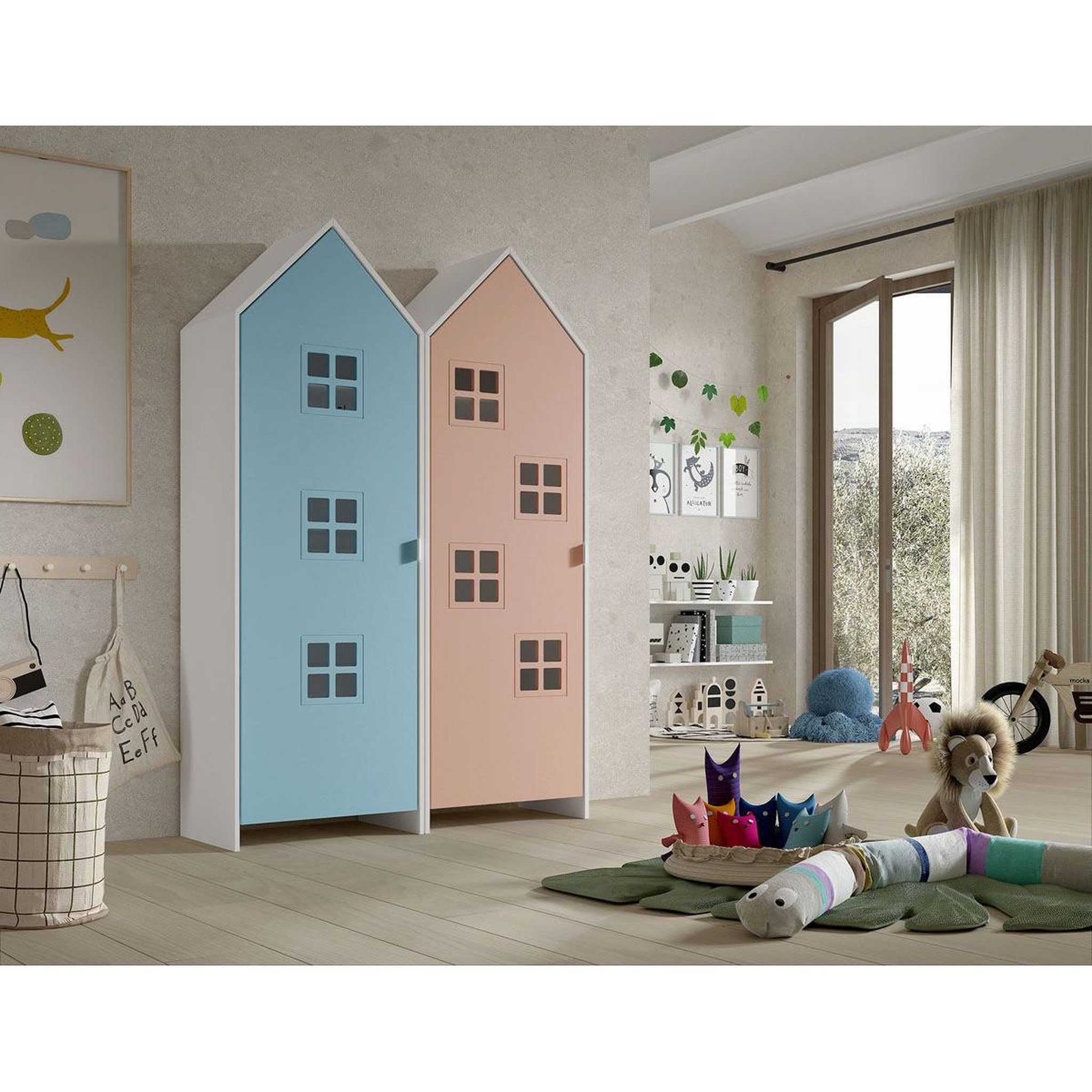 Voir la diapositive 3 : Vipack Combinaison D'armoires 2 Parties Casami Bruges bleu rose