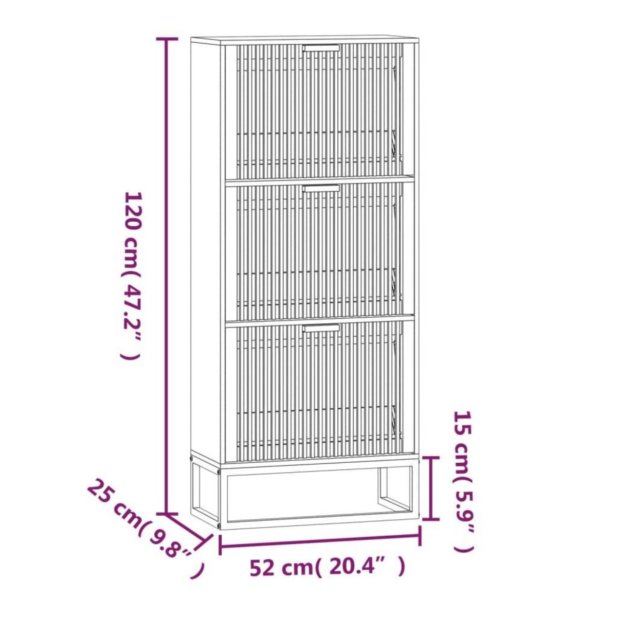 VIDAXL Armoire a chaussures blanc 52x25x120 cm bois d'ingenierie
