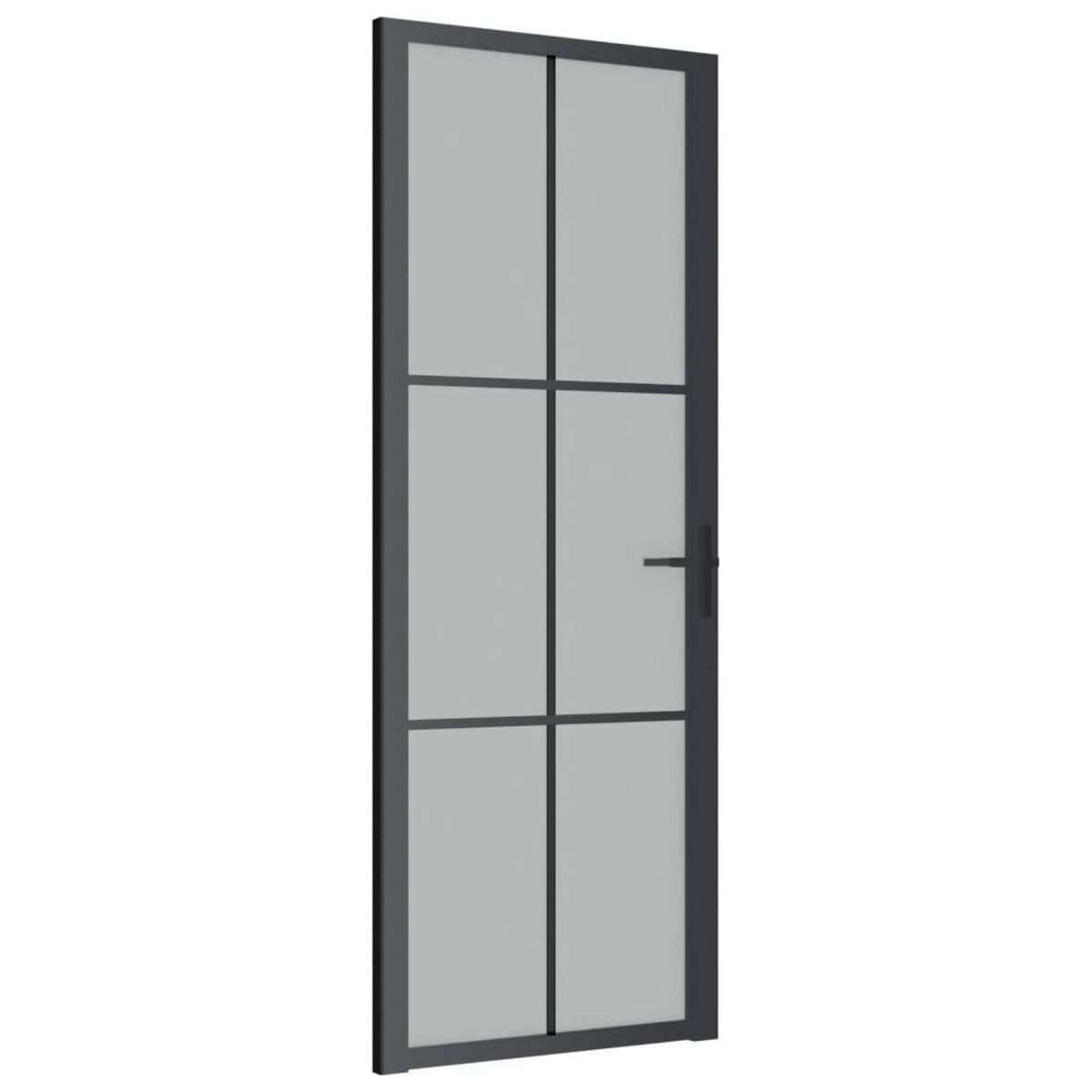 VIDAXL Porte interieure 76x201,5 cm Noir Verre mat et aluminium