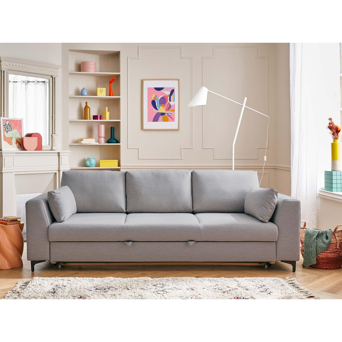 LISA DESIGN Tala - canapé 3 places - convertible - en tissu