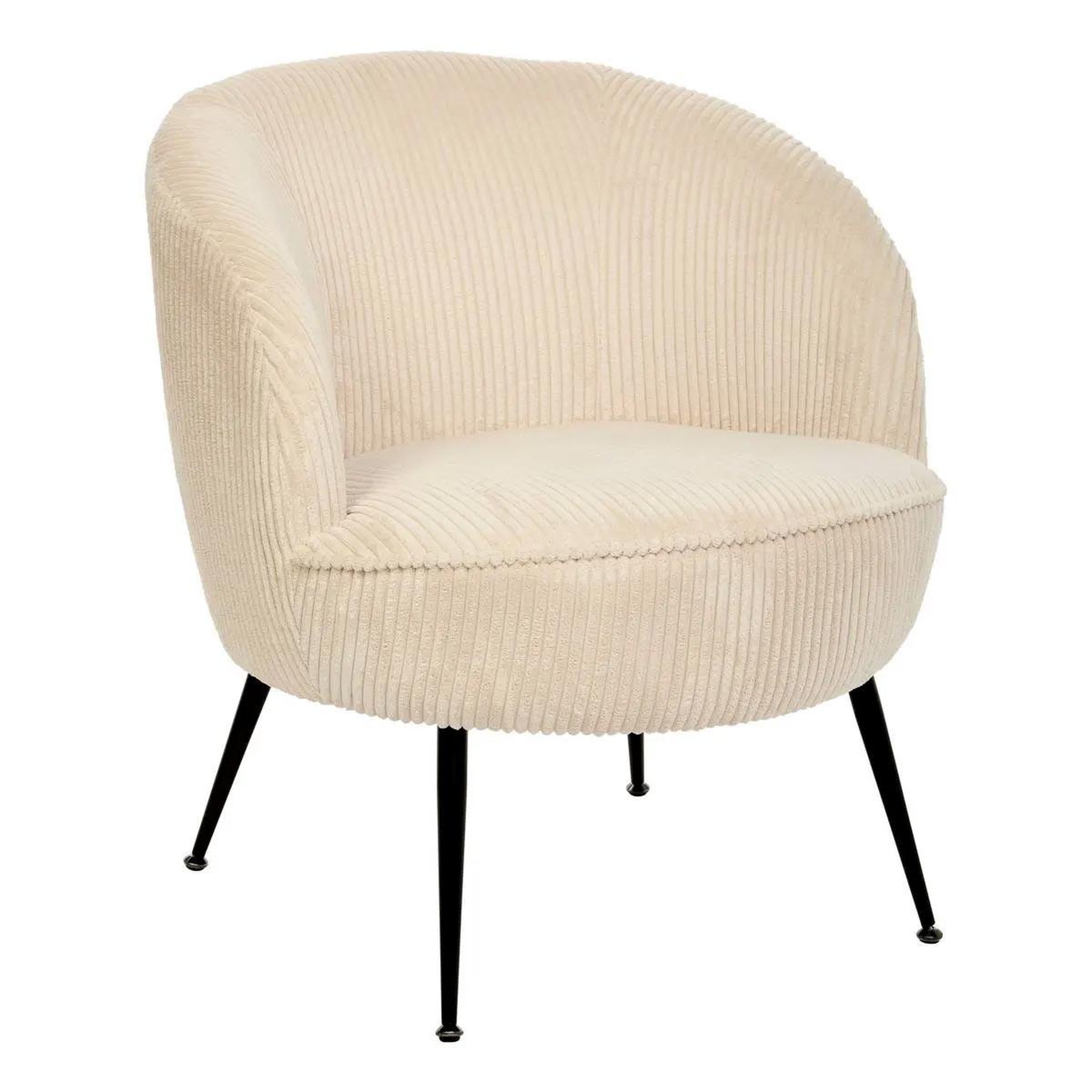 ATMOSPHERA Fauteuil en velours côtelé  tildae  71cm crème