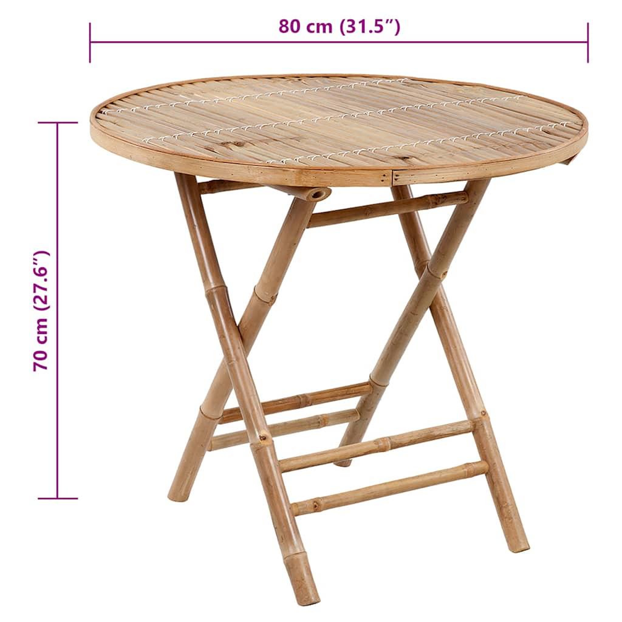 Voir la diapositive 6 : VIDAXL Mobilier a dîner d'exterieur pliable 5 pcs avec coussins bambou