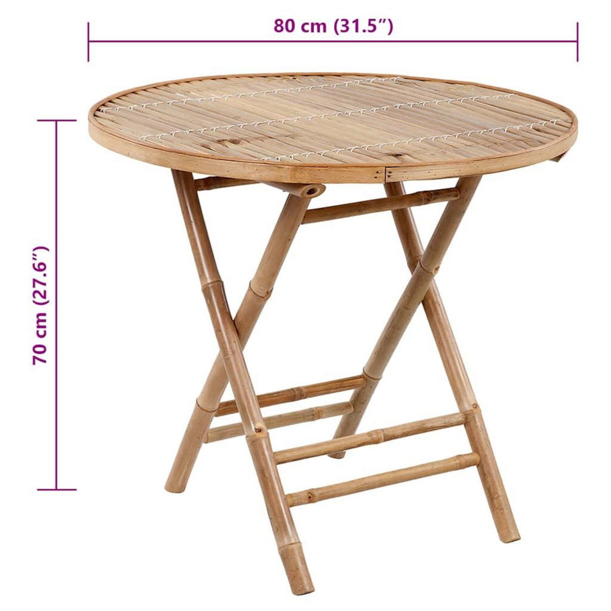 VIDAXL Mobilier a dîner d'exterieur pliable 5 pcs avec coussins bambou