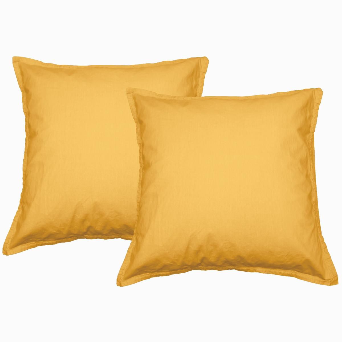 Sensei Maison Lot de 2 taies d'oreiller en percale lavée HOME WASHED