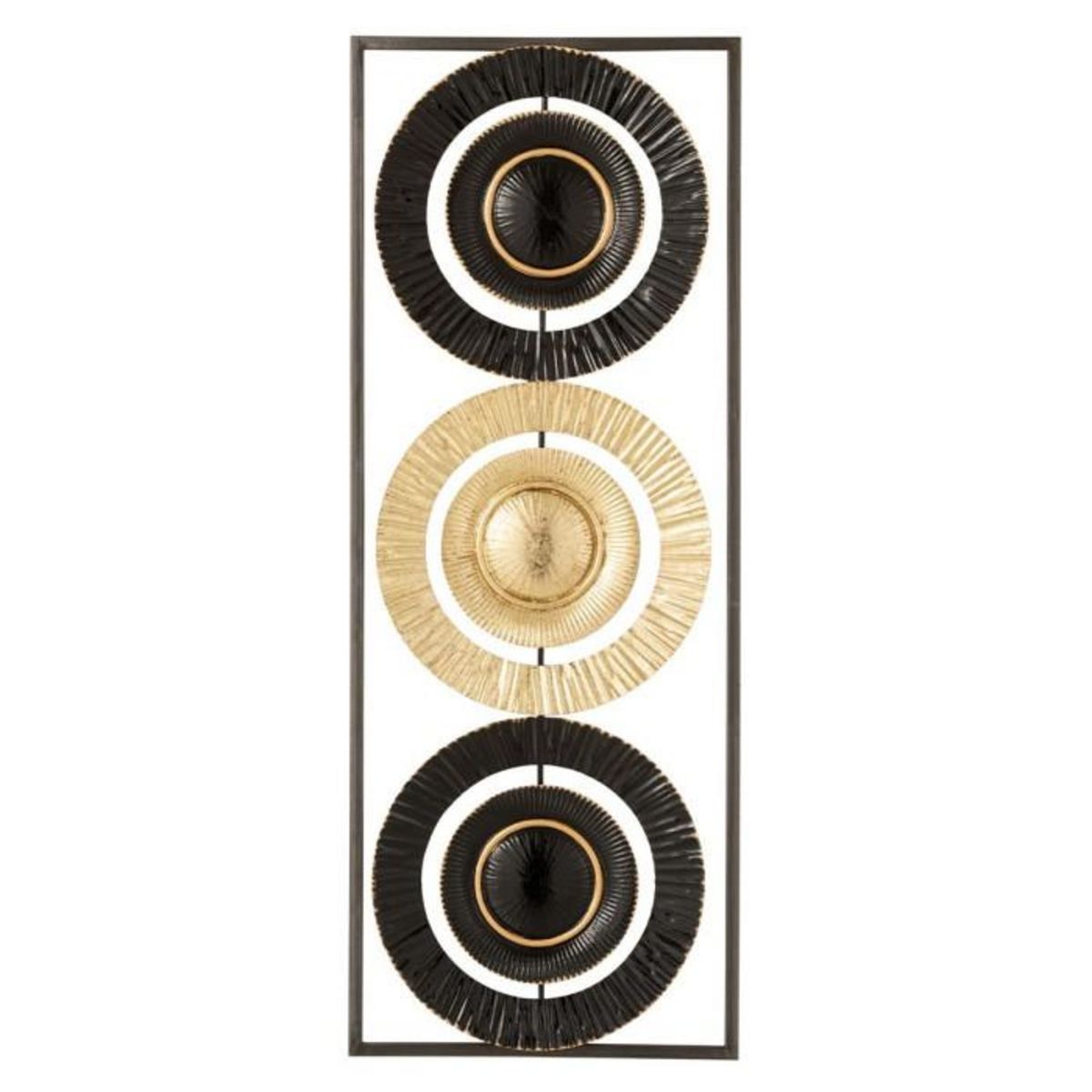 Paris Prix Décoration Murale en Métal  3 Cercles  74cm Noir