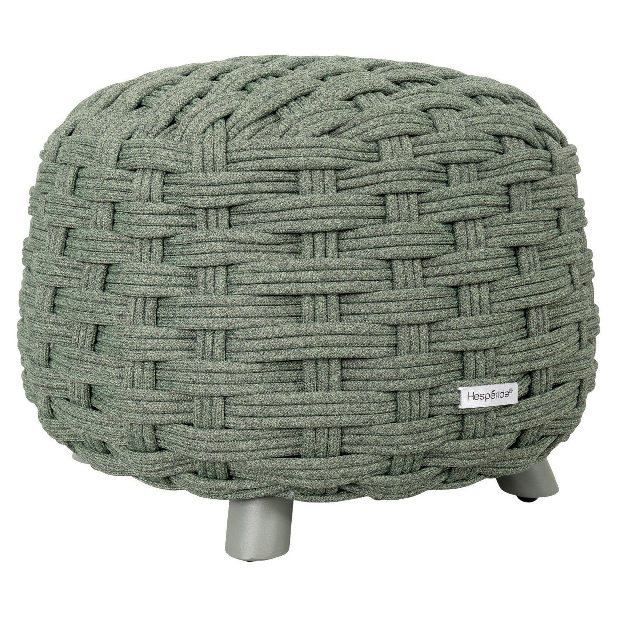 HESPERIDE Pouf de jardin tressé rond OBBAE. Coloris disponibles : Gris
