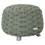 HESPERIDE Pouf de jardin tressé rond OBBAE. Coloris disponibles : Orange, Marron, Vert, Gris