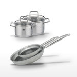 ELO Lot Poêles 28/24 cm & Faitouts 16/14 cm Elo Relief Solution