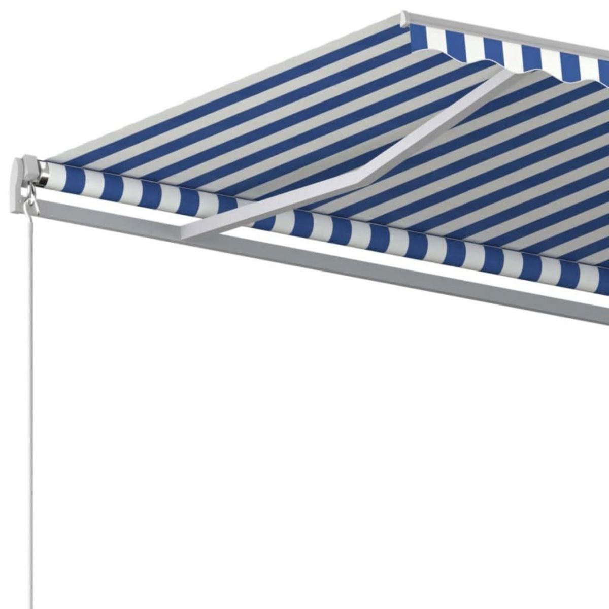 VIDAXL Auvent manuel retractable 450x350 cm Bleu et blanc