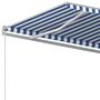 Voir la diapositive 5 : VIDAXL Auvent manuel retractable 450x350 cm Bleu et blanc