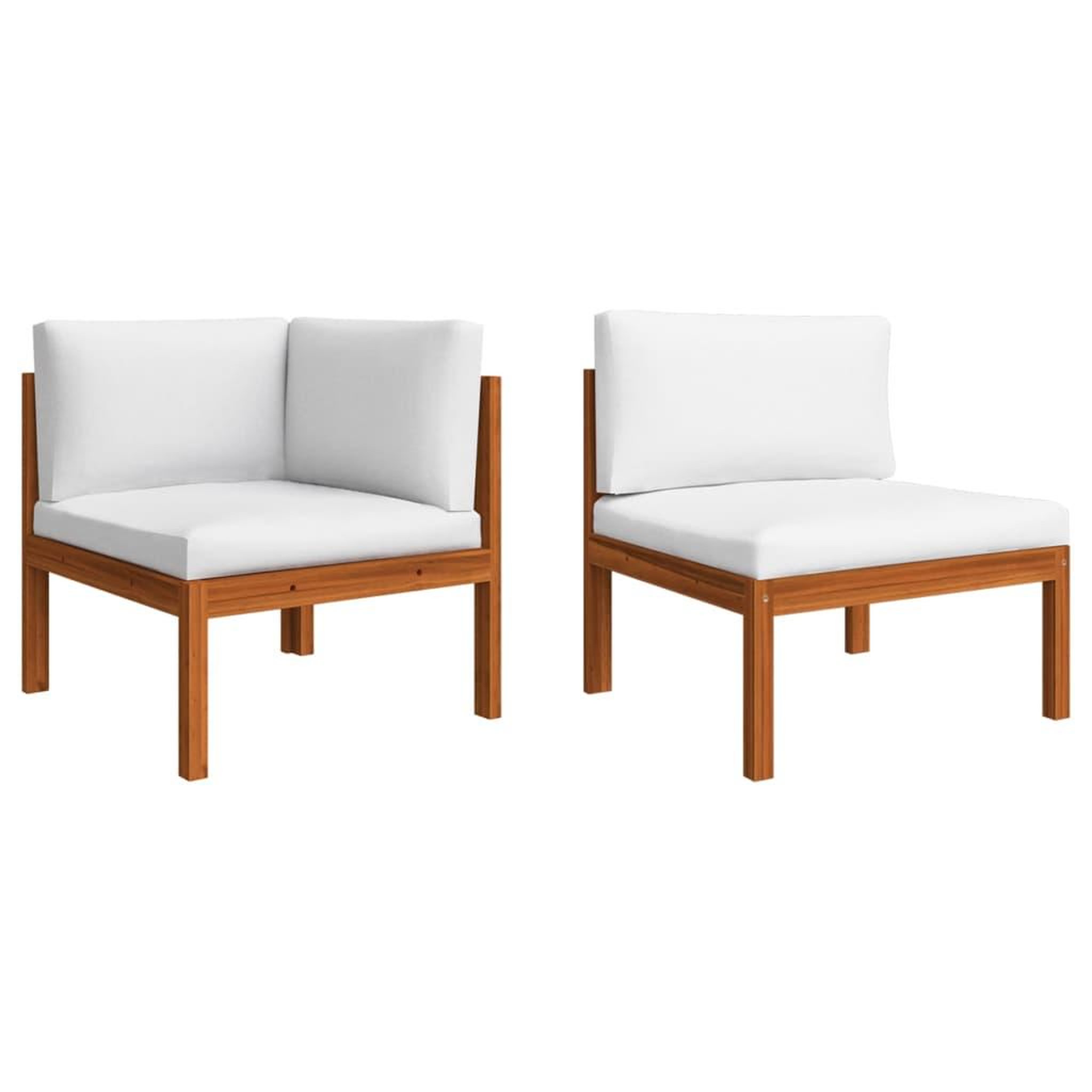 Voir la diapositive 5 : VIDAXL Salon de jardin 9 pieces avec coussins, bois d'acacia creme et corde