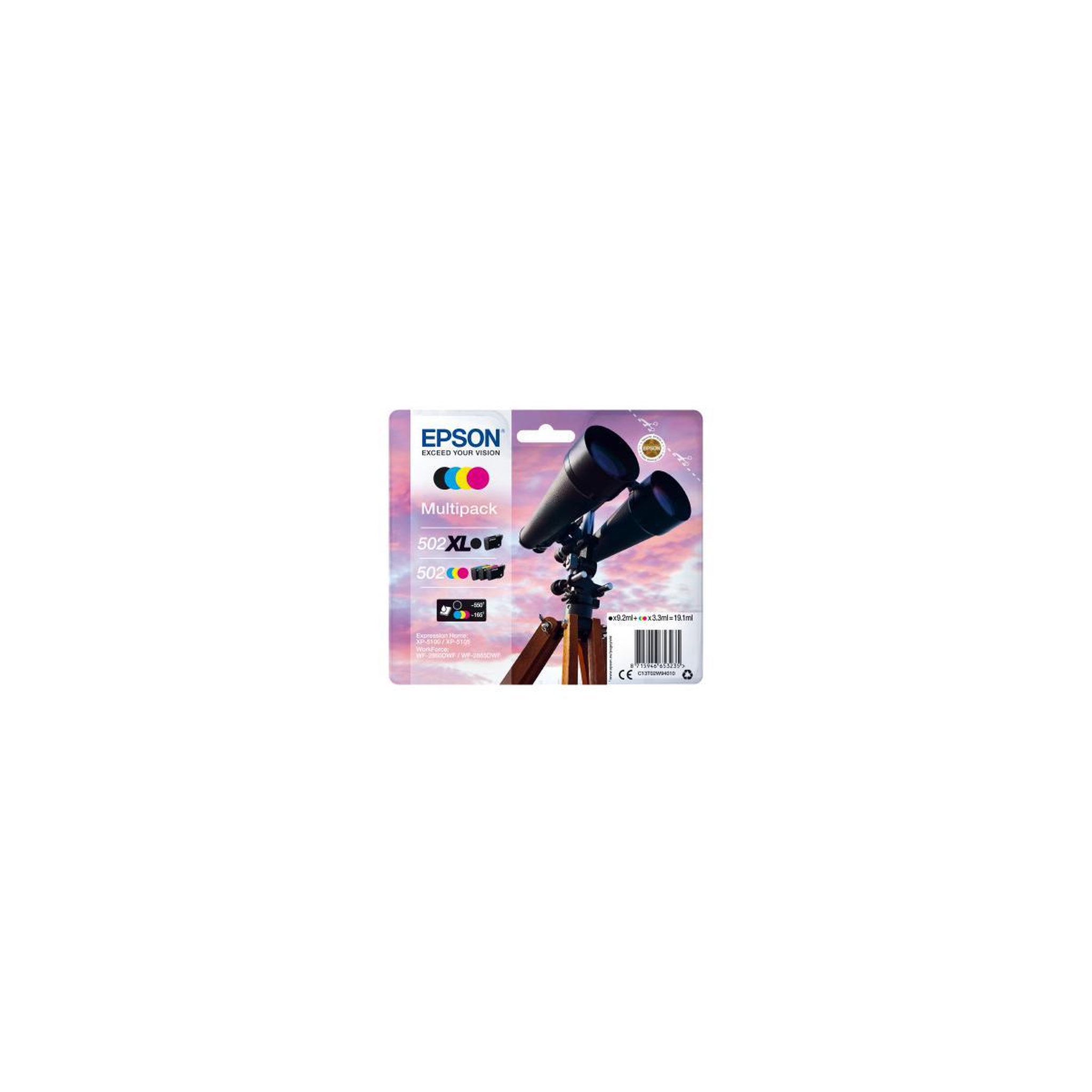 Voir la diapositive 2 : Epson Cartouches d'encre Epson 502/502XL Multipack - 4 pièces - Noir, Cyan, Magenta, Jaune