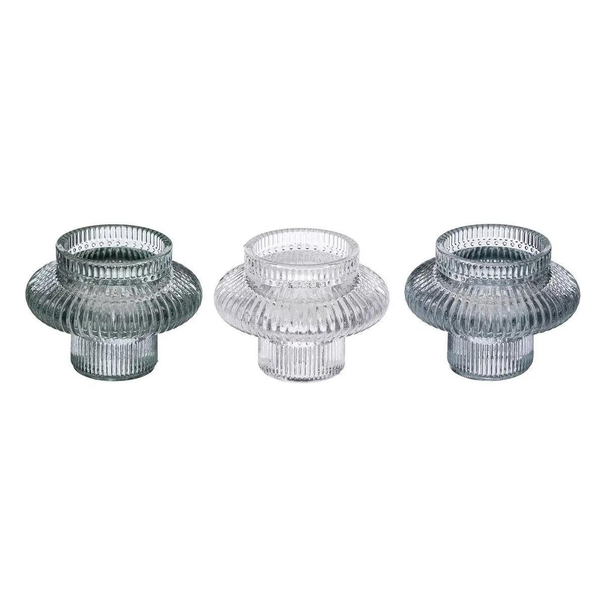 ATMOSPHERA Lot de 3 bougeoirs  midnight garden ii  8cm multicolore