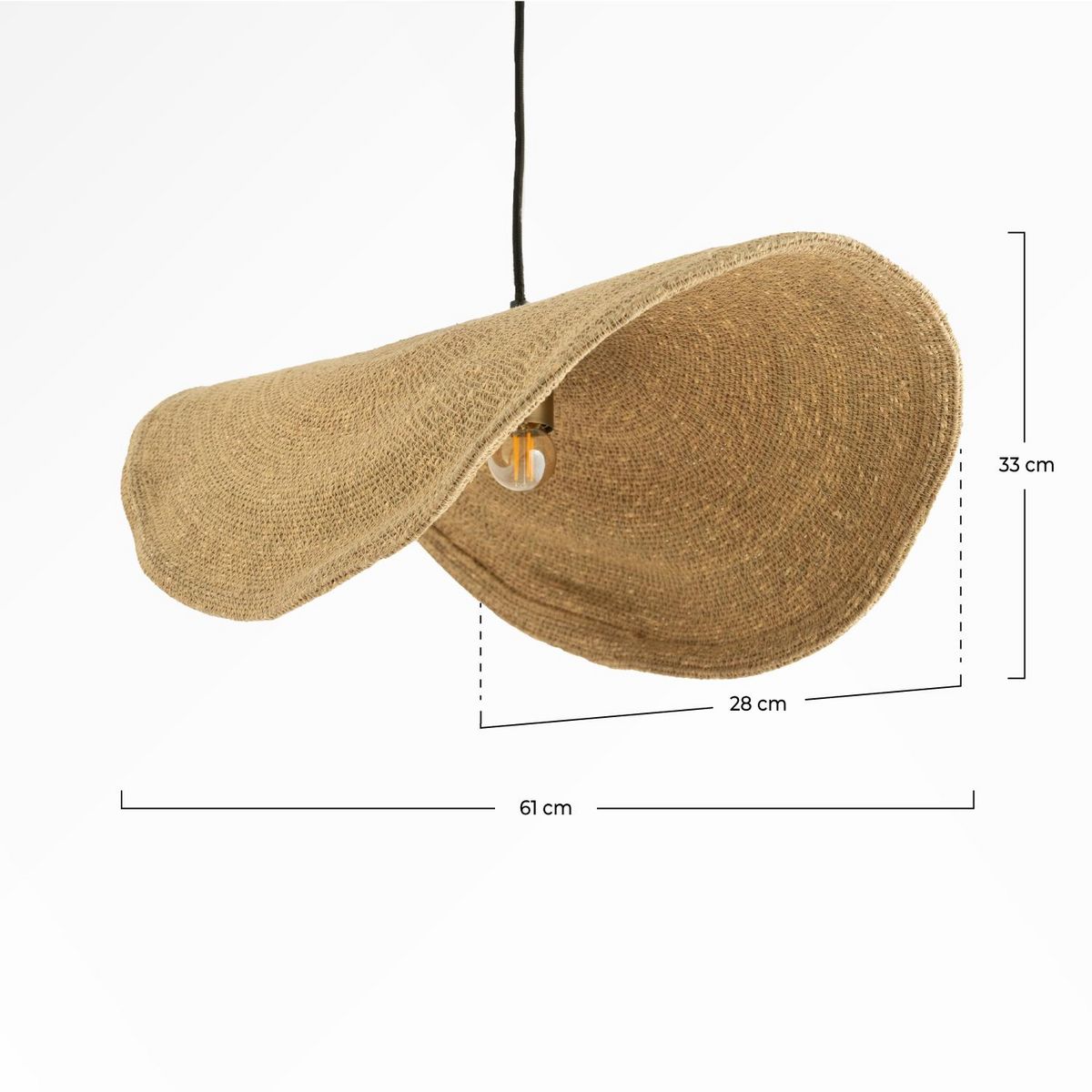 Rendez vous déco Suspension en matière naturelle et métal 91 cm - Maho