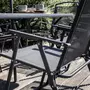 Oviala Salon  de jardin avec parasol - 6 places - Résine et verre - BORMES