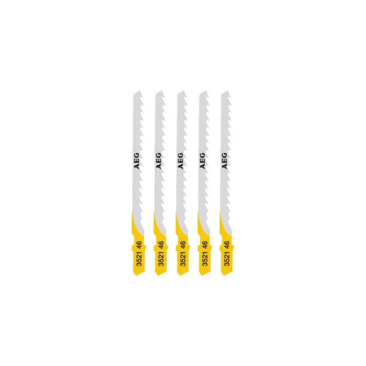 AEG Pack de 5 lames scie sauteuse AEG 75mm bois - métal - plastique T244D