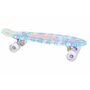 CDTS Skateboard RETRO avec enceinte Bluetooth et plateau lumineux transparent - Blanc