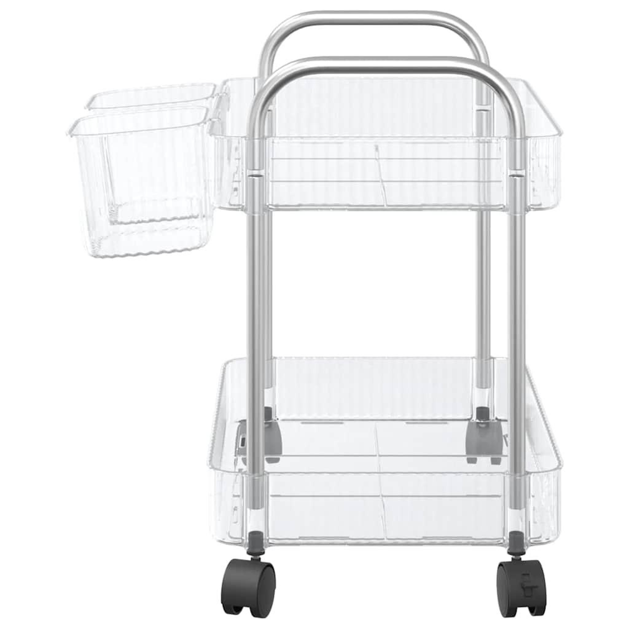 Voir la diapositive 5 : VIDAXL Chariot de rangement a 2 niveaux transparent acrylique