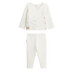 Petit Béguin Ensemble gilet et pantalon bébé en tricot Hello Baby. Coloris disponibles : Beige
