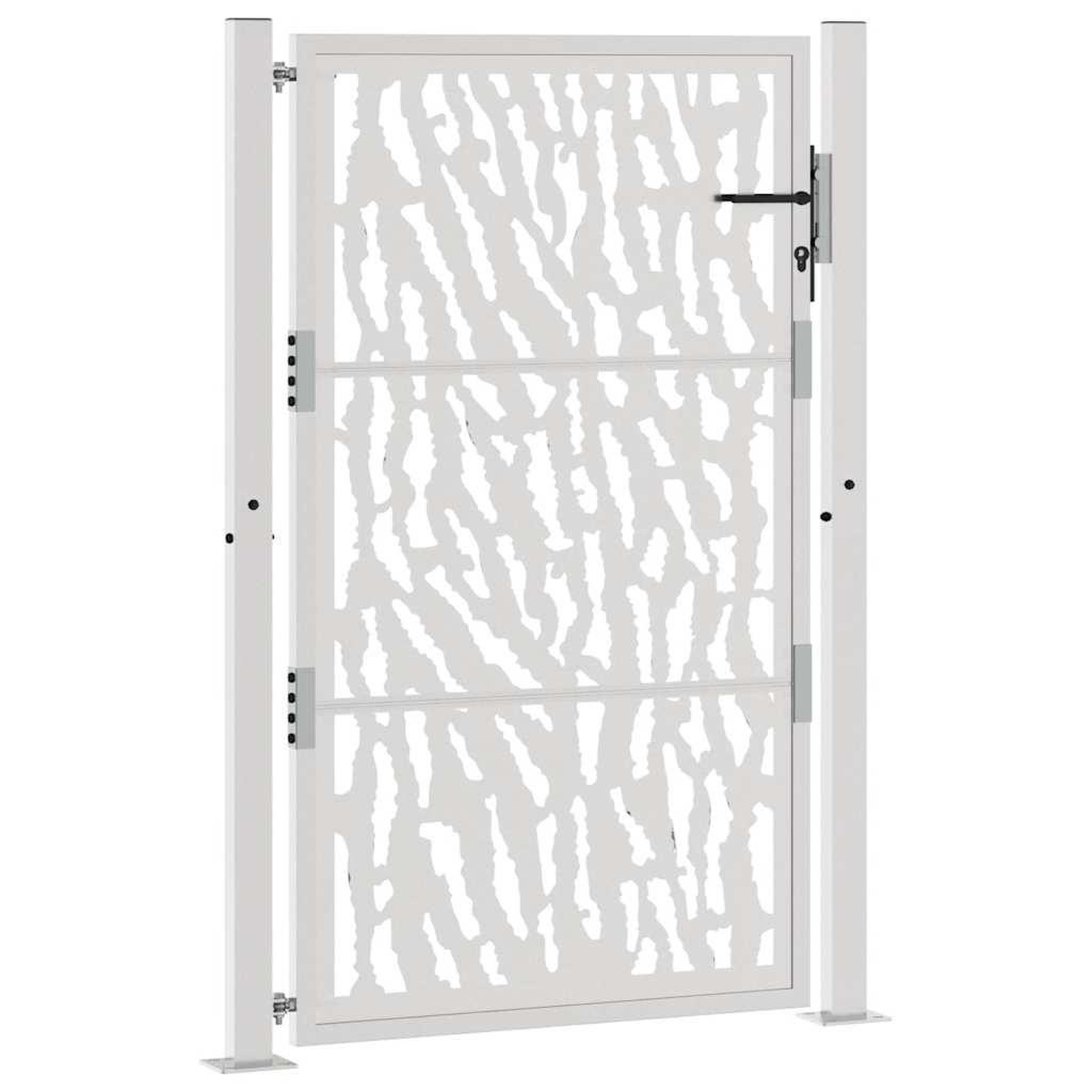 Voir la diapositive 4 : VIDAXL Porte de jardin acier resistant aux intemperies design traces