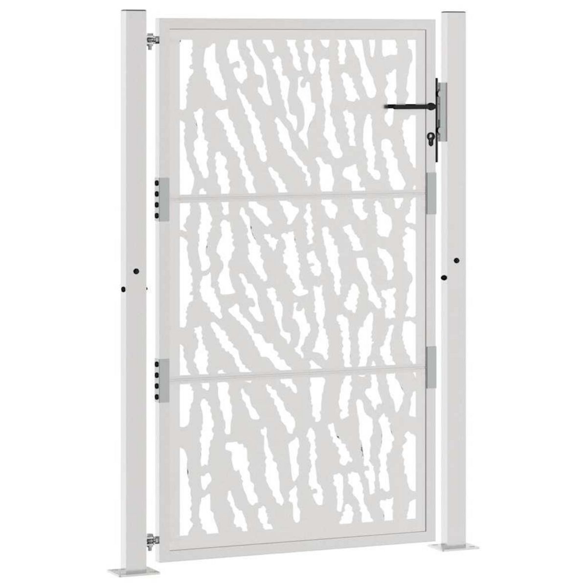 VIDAXL Porte de jardin acier resistant aux intemperies design traces