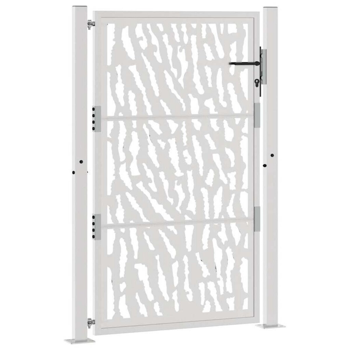 VIDAXL Porte de jardin acier resistant aux intemperies design traces