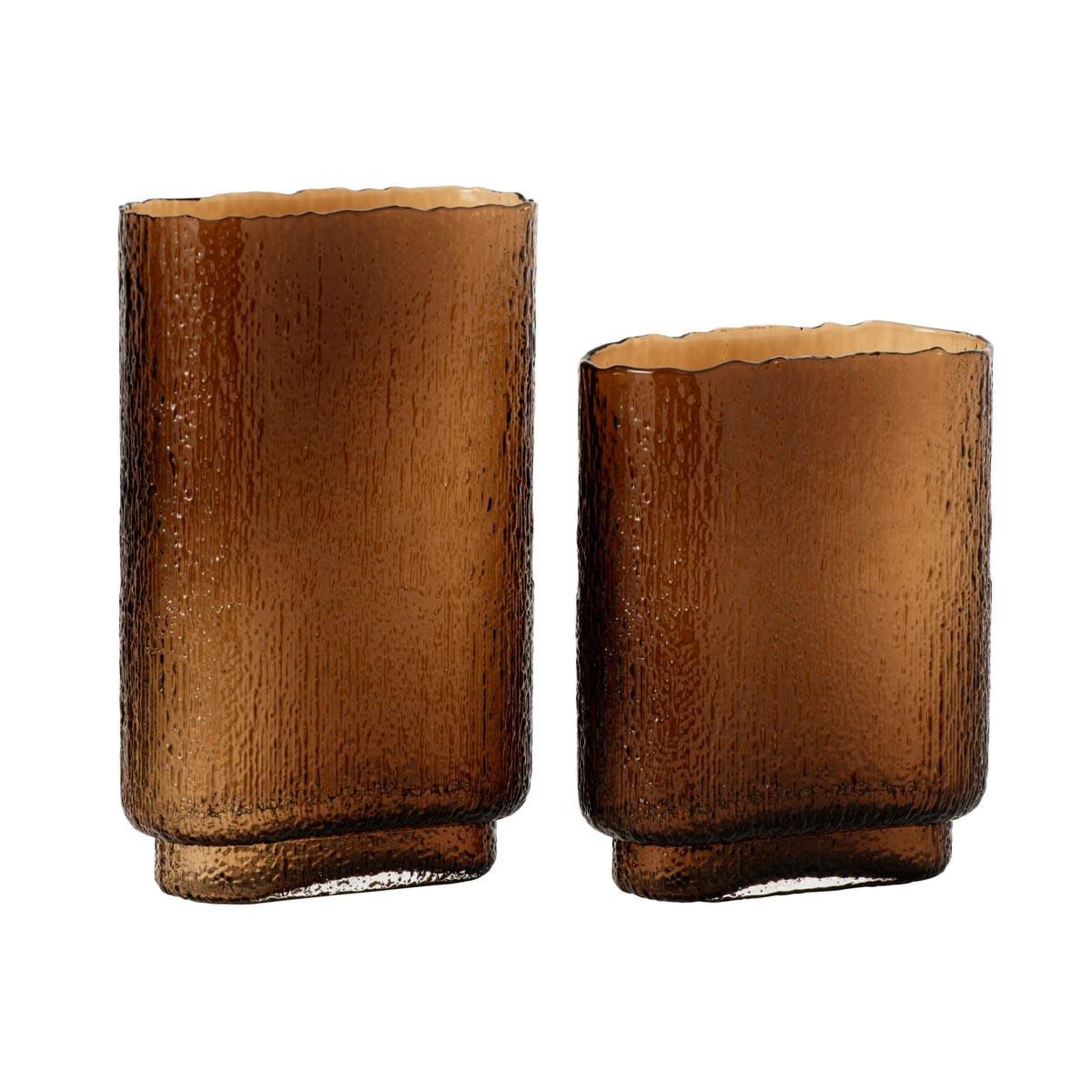 Voir la diapositive 2 : J-LINE Vase design en verre  kyoto  25cm marron