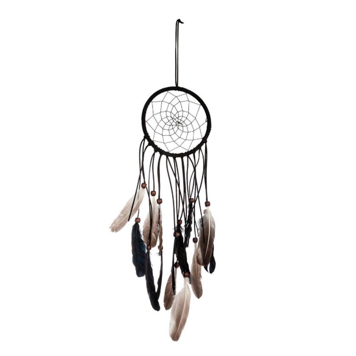ATMOSPHERA Attrape-Rêves Ethnique  Plumes  55cm Noir
