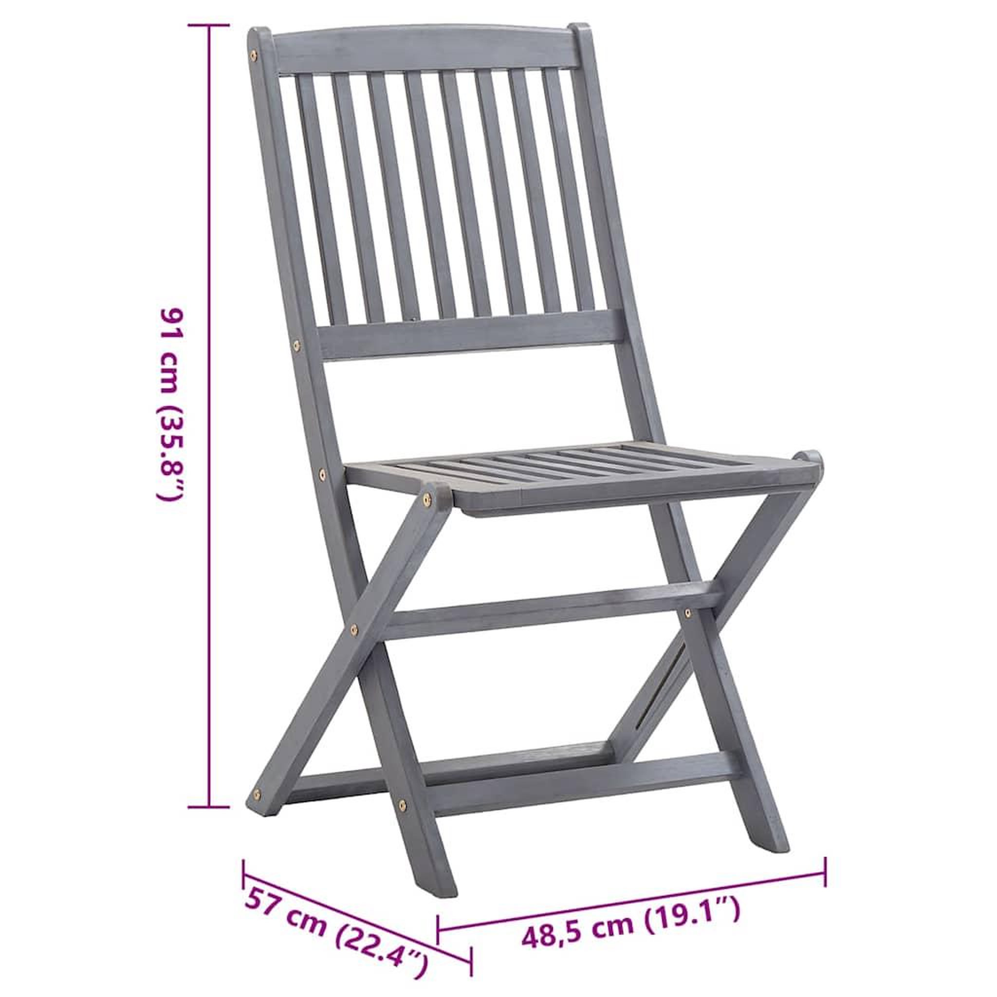Voir la diapositive 6 : VIDAXL Chaises pliables d'exterieur lot de 4 et coussins Bois d'acacia