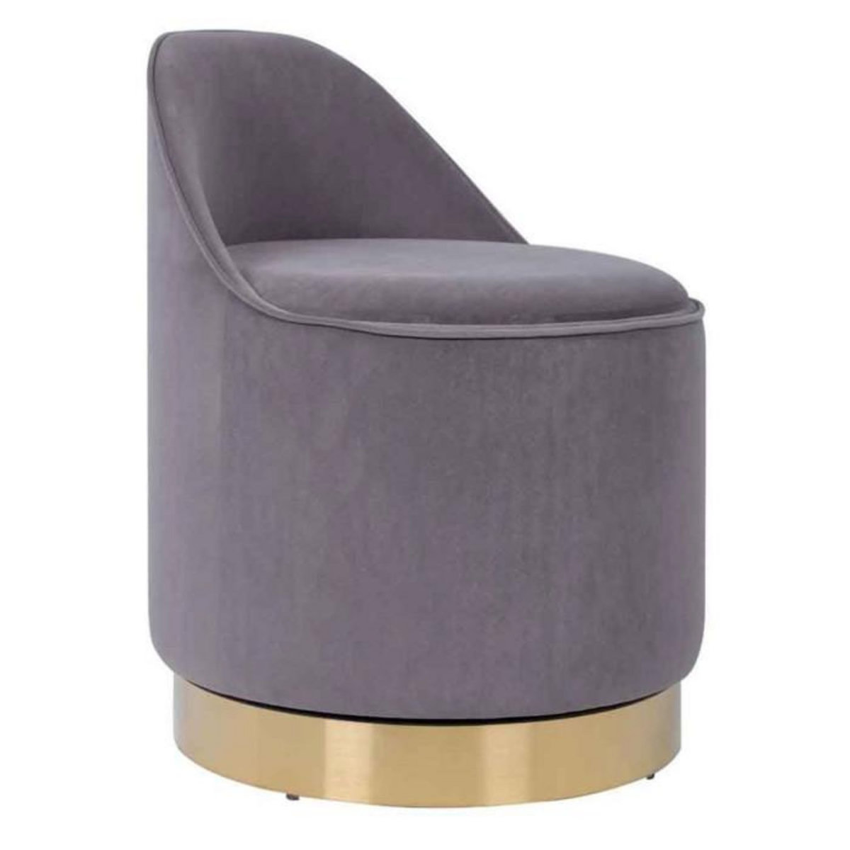 Paris Prix Tabouret Pivotant en Velours  Viktor  68cm Gris