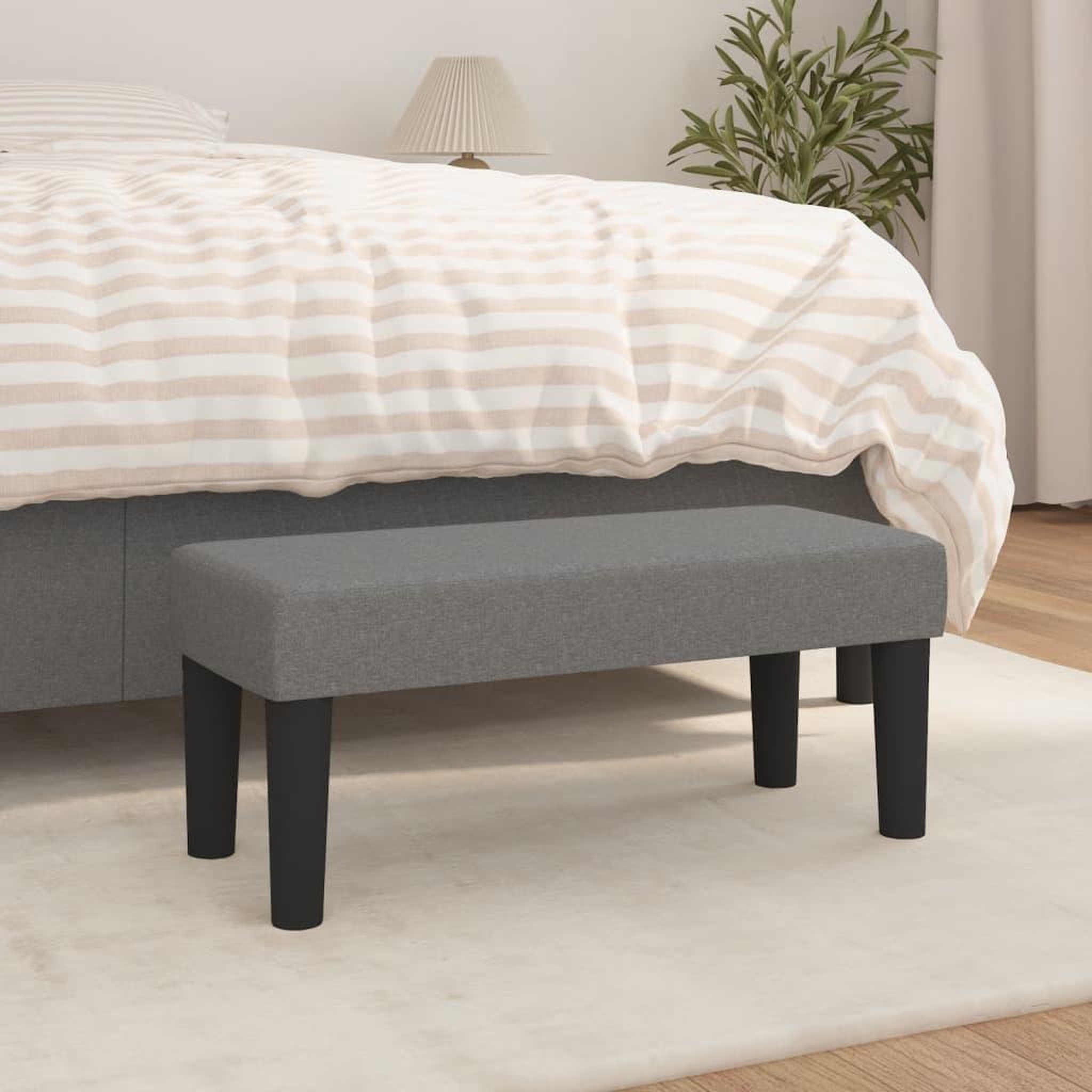 VIDAXL Banc Gris fonce 70x30x30 cm Tissu