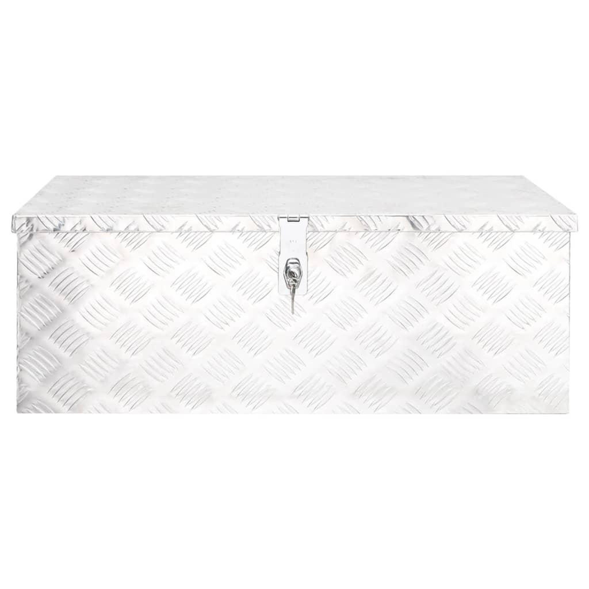 Voir la diapositive 2 : VIDAXL Boîte de rangement Argente 80x39x30 cm Aluminium