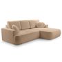 Voir la diapositive 2 : BEST MOBILIER Candela - canapé d'angle droit 4 places - convertible avec coffre - en tissu bouclette