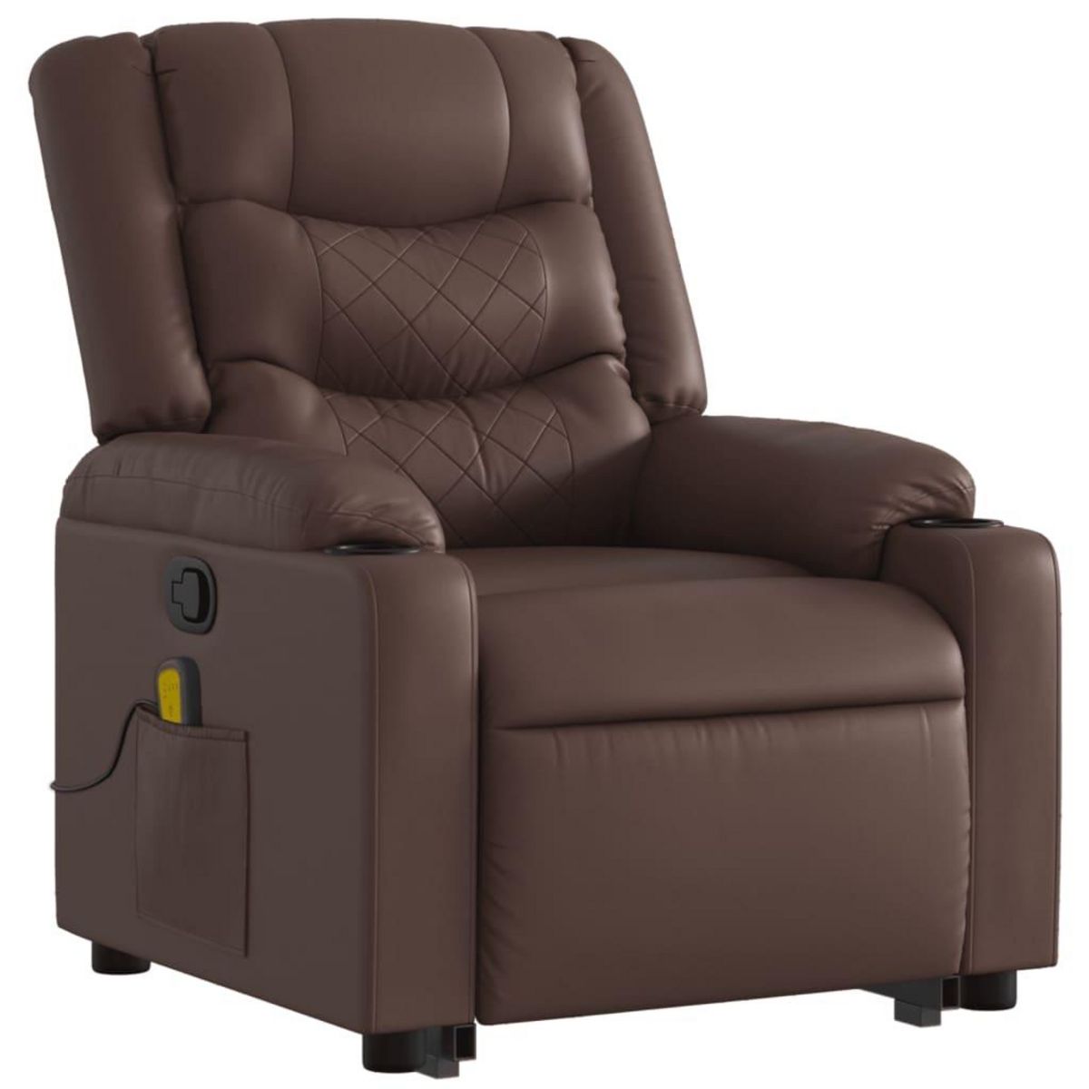 VIDAXL Fauteuil inclinable de massage Marron Similicuir