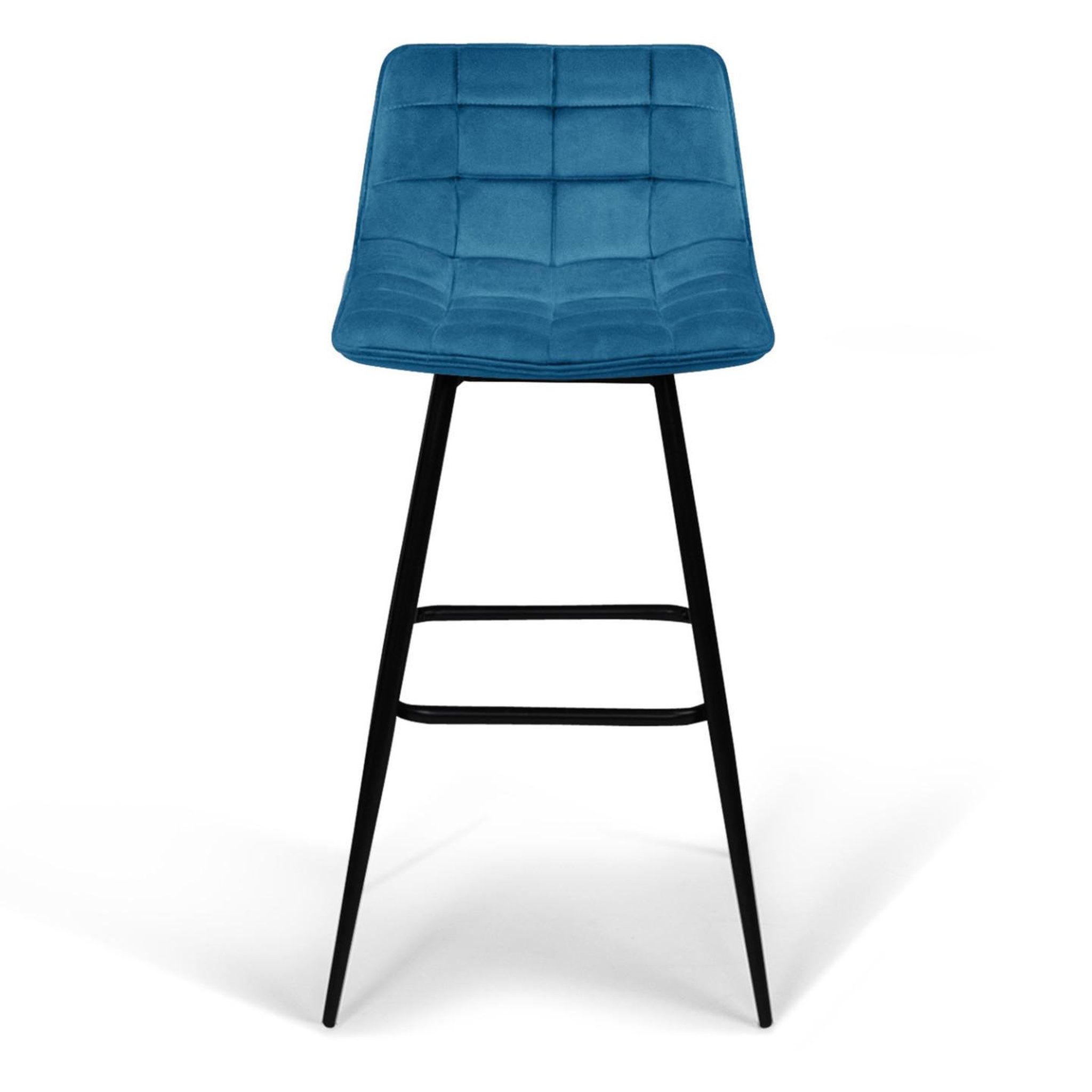Voir la diapositive 3 : ID MARKET Lot de 4 tabourets de bar mady en velours bleu