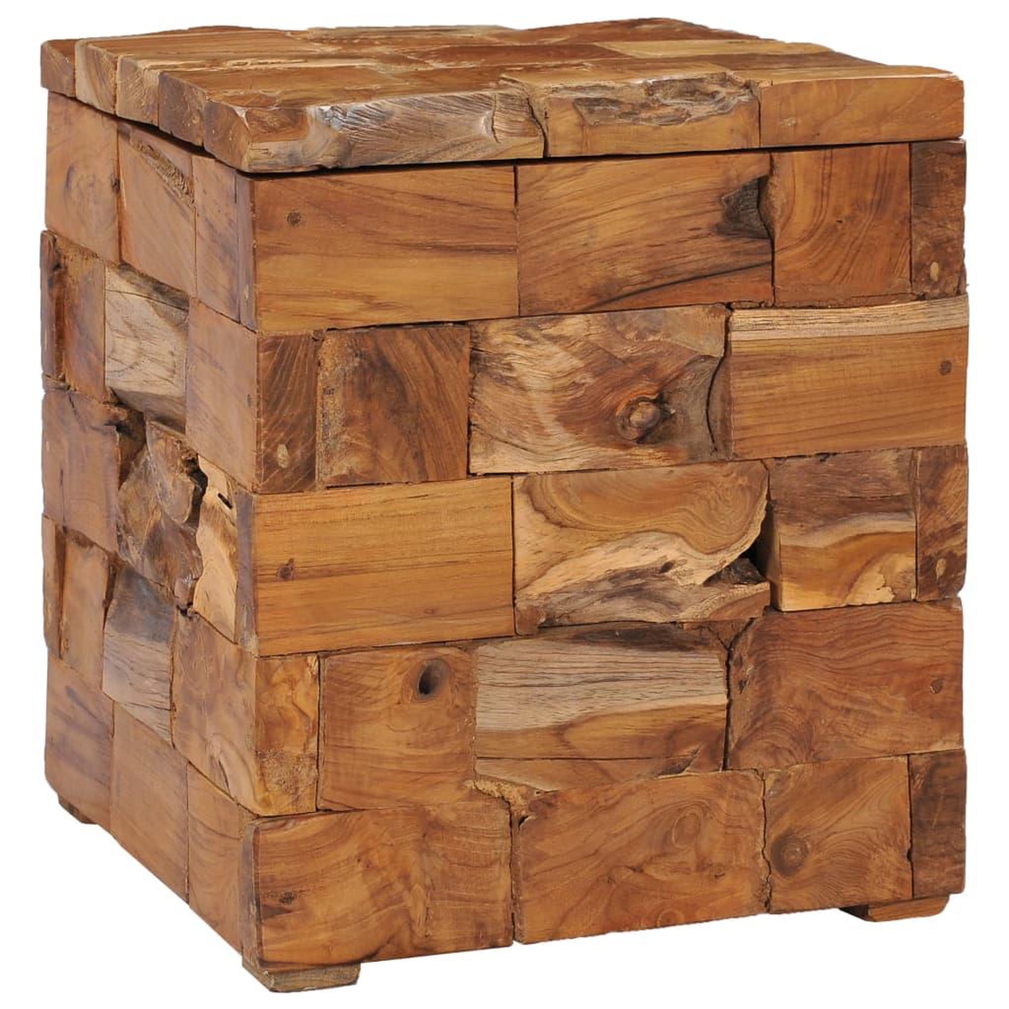 Voir la diapositive 1 : VIDAXL Tabouret de rangement Bois de teck massif