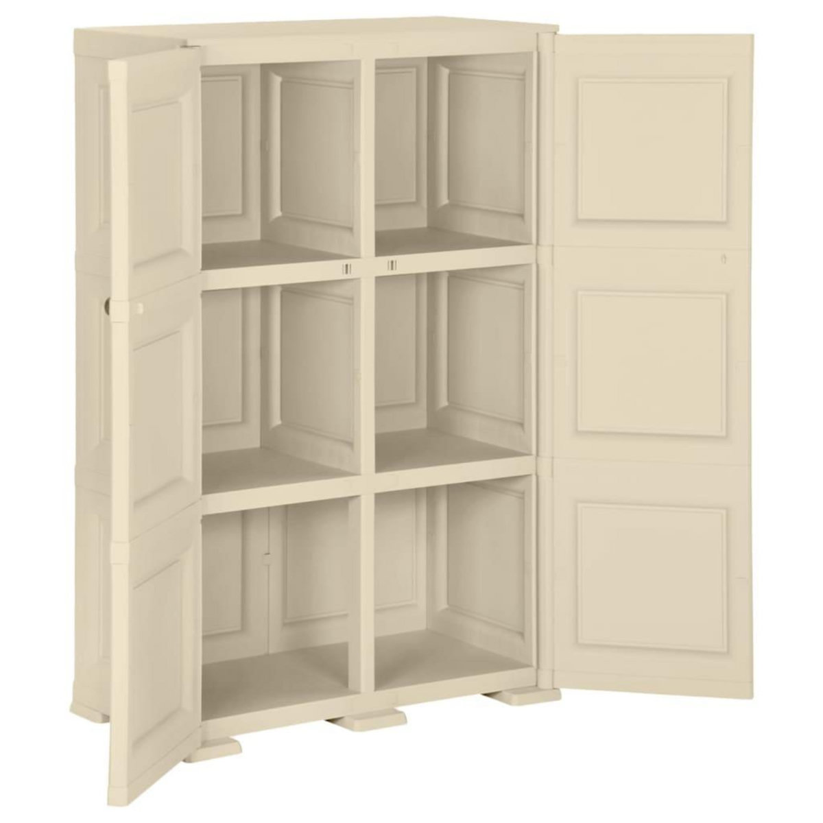 VIDAXL Armoire plastique 79x43x125 cm design de bois blanc angora