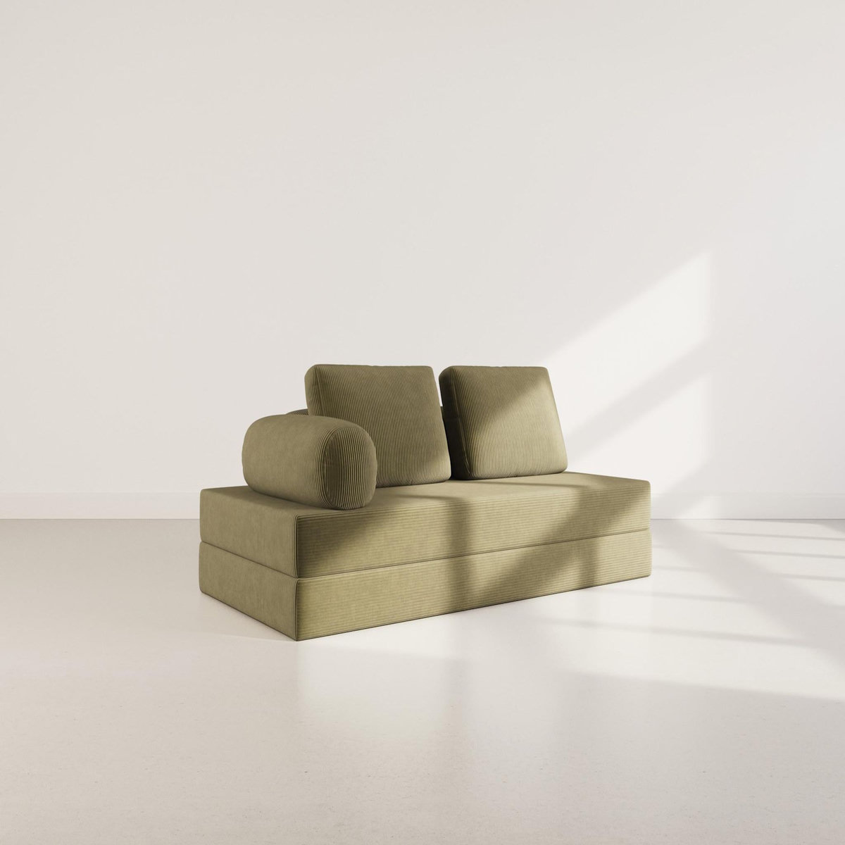 LISA DESIGN Lonny - canapé 3 places convertible en velours côtelé