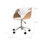 Voir la diapositive 4 : Rendez vous déco Chaise de bureau pivotante sur roulettes en bois et PU blanc-Adelmar