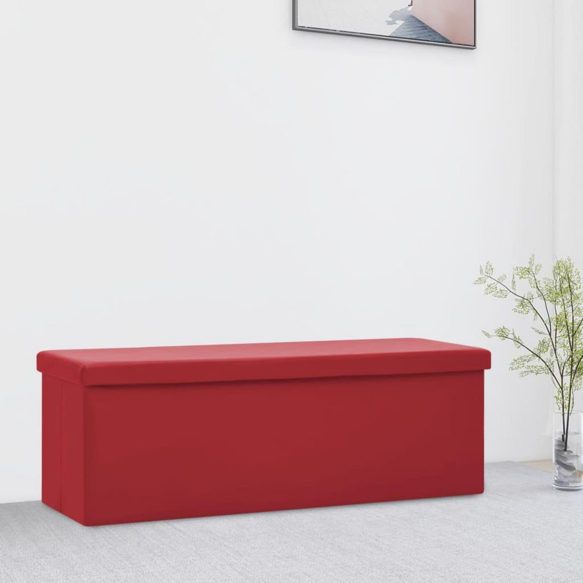 VIDAXL Banc de rangement pliable Rouge bordeaux PVC