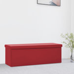 VIDAXL Banc de rangement pliable Rouge bordeaux PVC