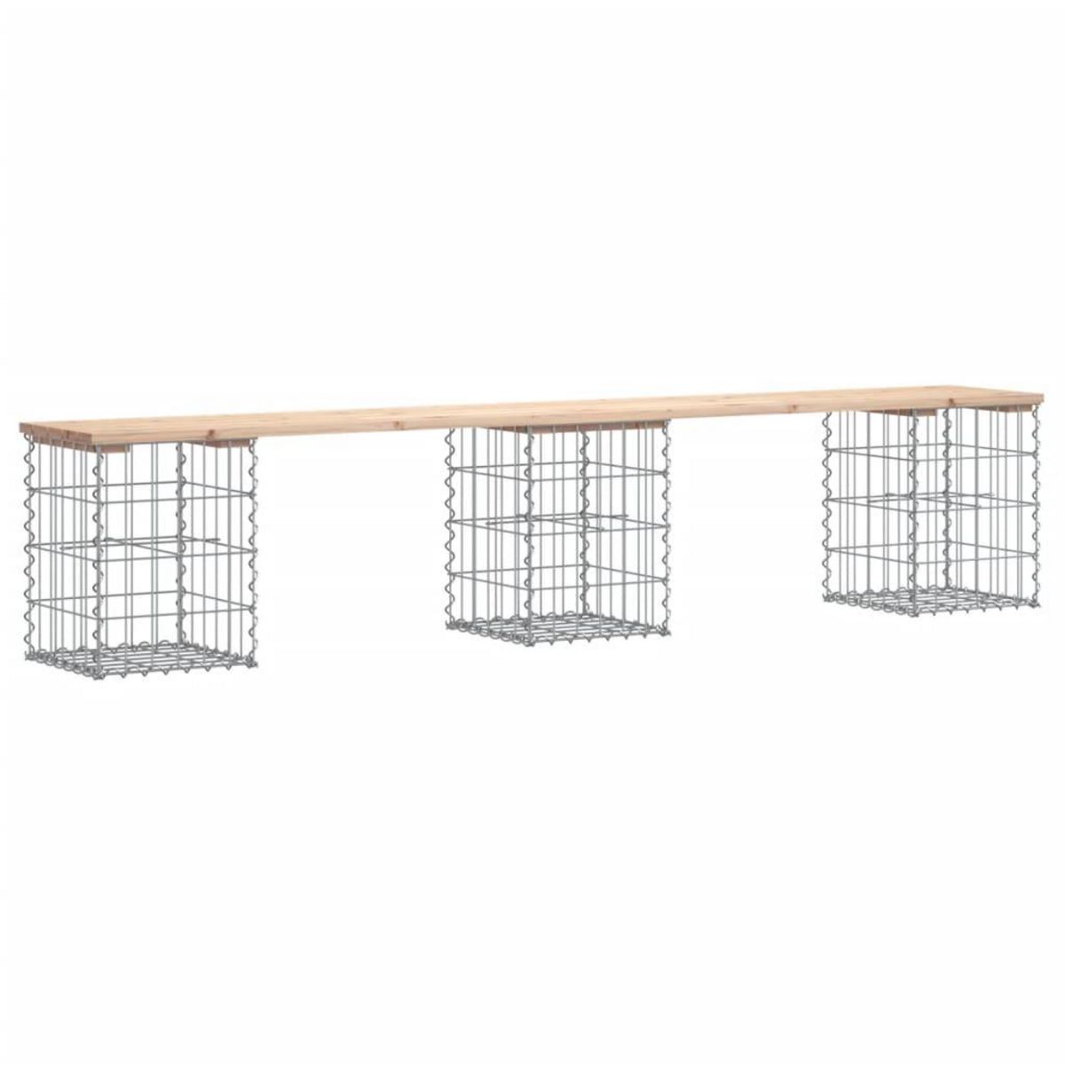 VIDAXL Banc de jardin design de gabion 203x31x42 cm bois massif de pin