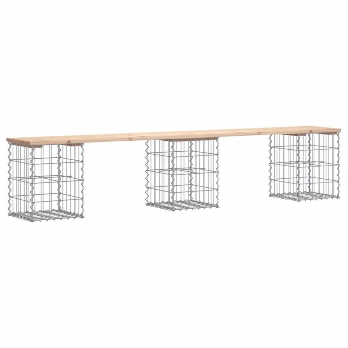 VIDAXL Banc de jardin design de gabion 203x31x42 cm bois massif de pin