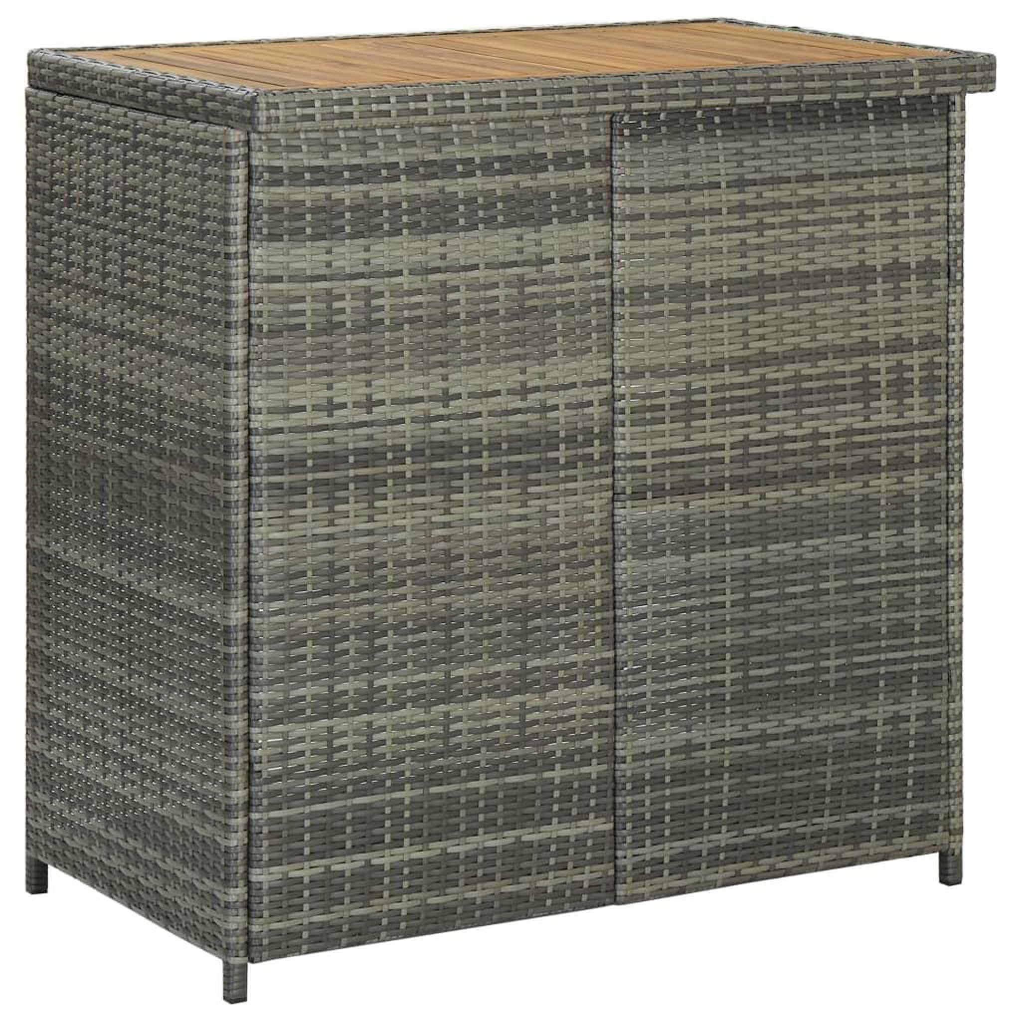 Voir la diapositive 4 : VIDAXL Ensemble de bar 3 pcs Resine tressee Gris
