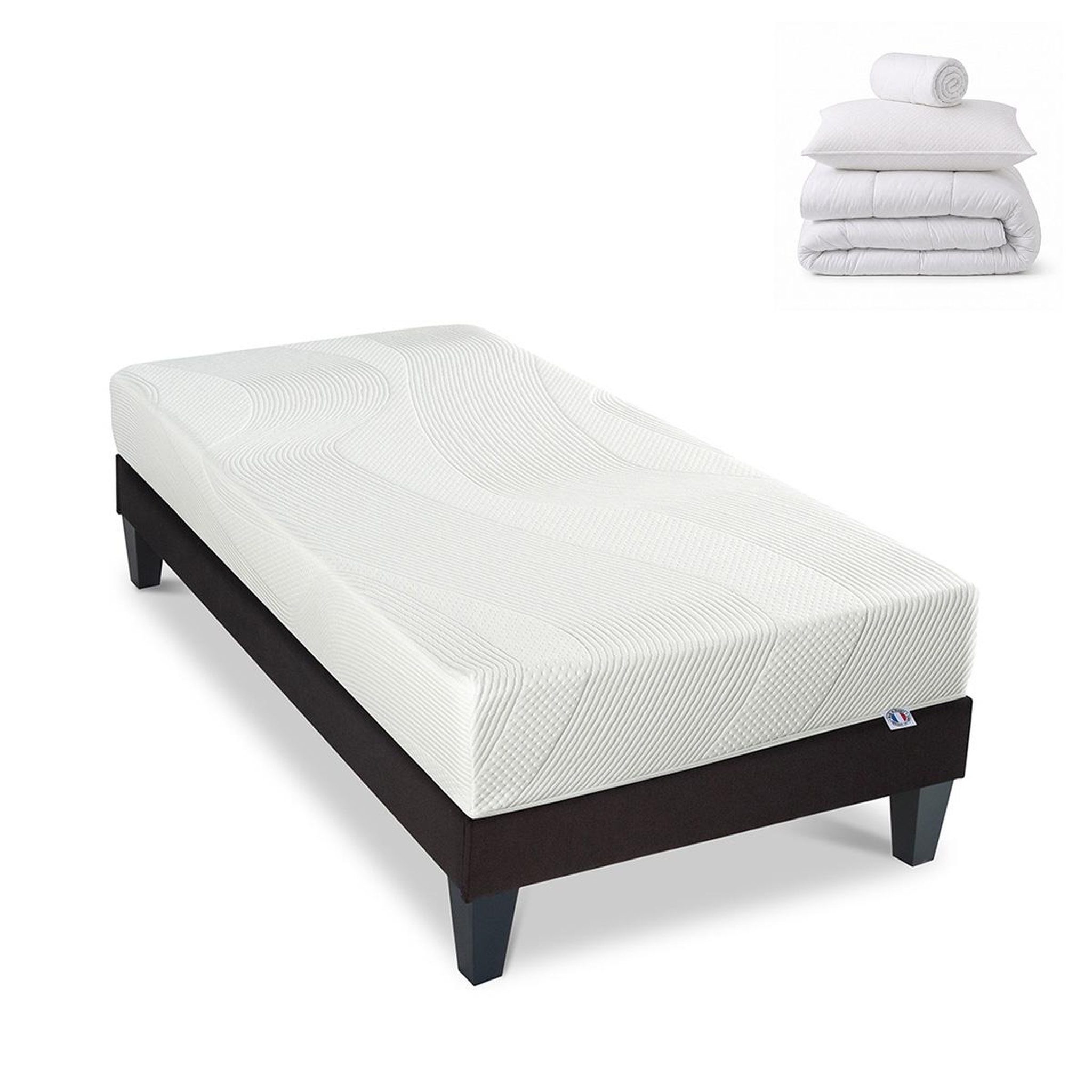 Voir la diapositive 2 : BELLECOUR Bellecour literie | pack prêt à dormir paris | matelas mémoire de forme + sommier + accessoires