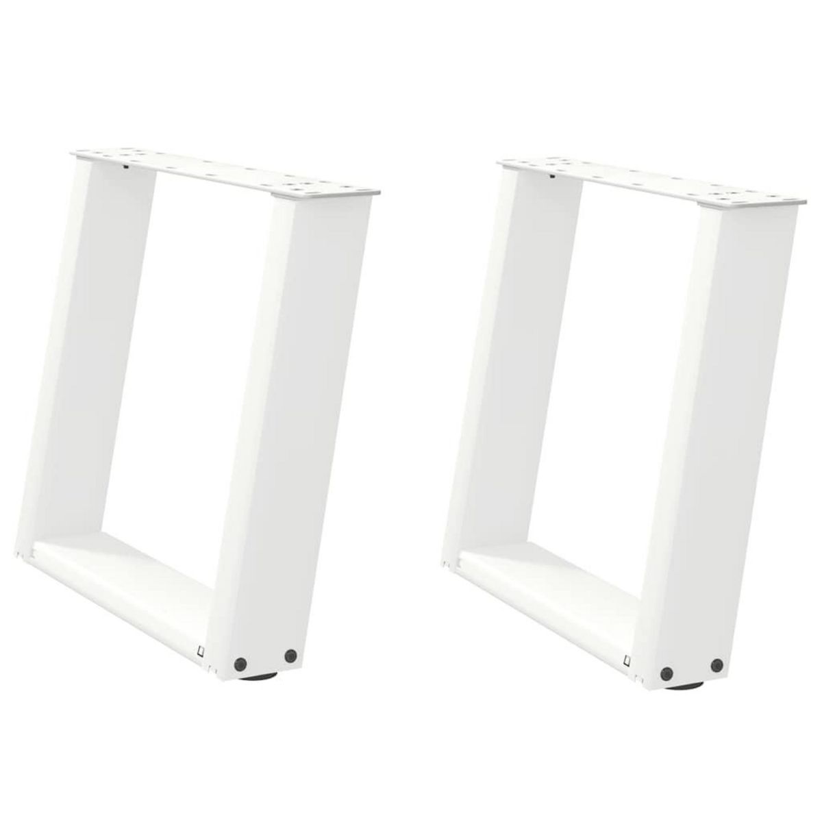 VIDAXL Pieds de table basse forme de U 2 pcs blanc 50x(42-43) cm acier