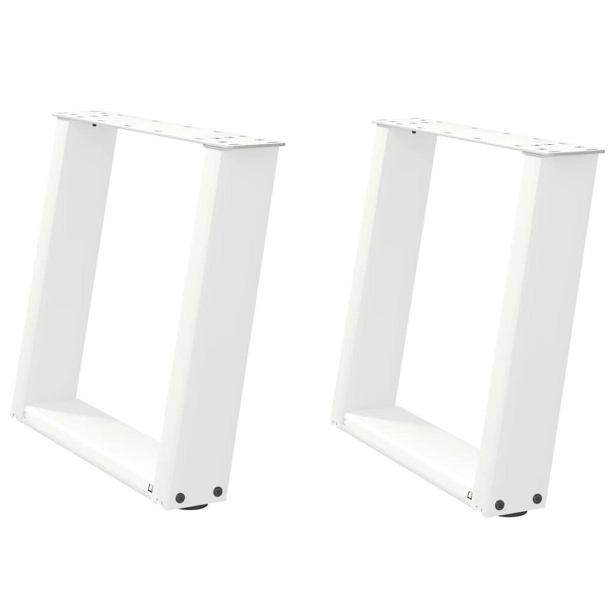 VIDAXL Pieds de table basse forme de U 2 pcs blanc 50x(42-43) cm acier